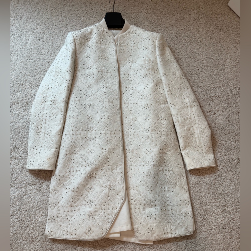 Men’s Ivory Wedding Kurta Sherwani XL